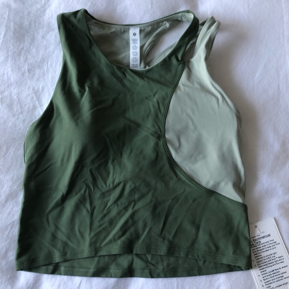 Nulu Asymmetrical Top Colour Block by lululemon size 6 green